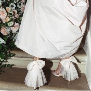 ANTONIO MELANI x Born on Fifth Elle Satin Tulle Bow Back Heels